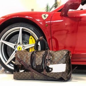Auth Louis Vuitton Customized Bandouliere Keepall